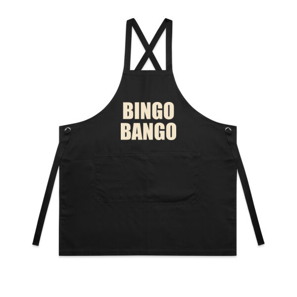 Black Bingo Bango cross-back apron